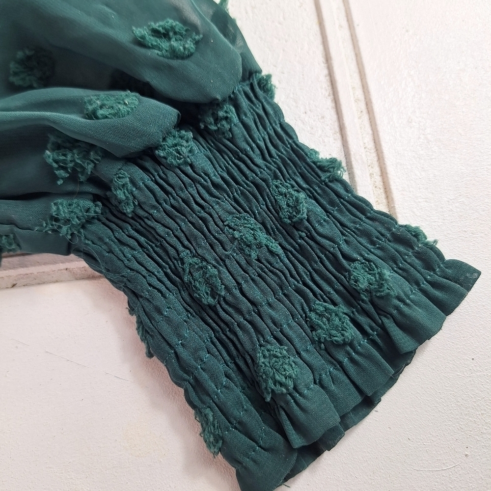Lulus Lust or Love Emerald Green Embroidered Lace Long Sleeve Dress Small - Picture 8 of 16